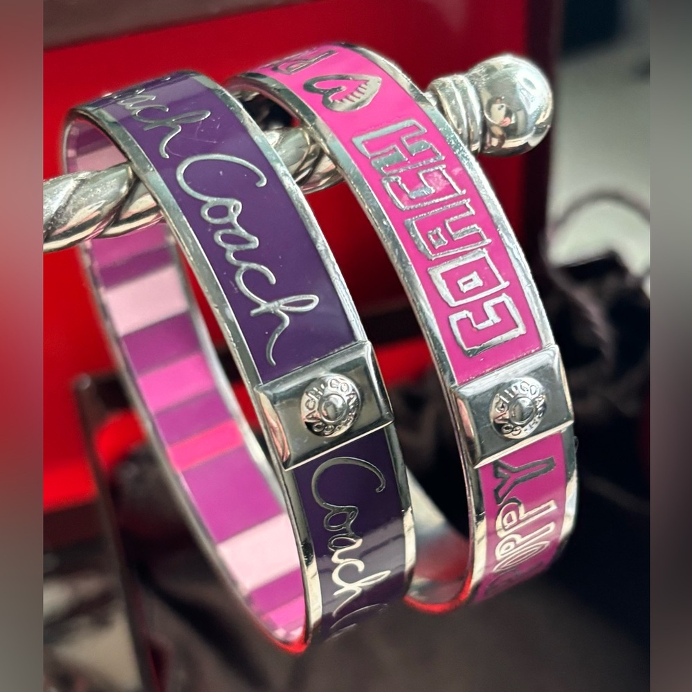 Coach Vintage Signature Bangles.
Price is for both bangles sold together.